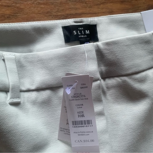 White House Black Market- w’s 10 - The Slim ankle - light gray/cream color - Picture 5 of 7
